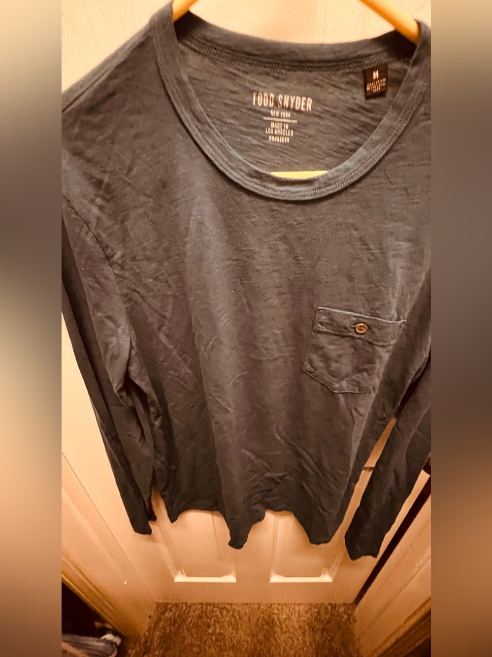 Todd Snyder Long-Sleeve Pocket Tee in Gray